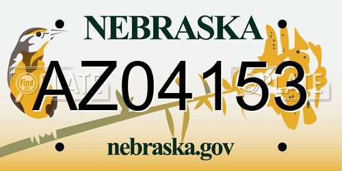 AZ04153 Nebraska License Plate