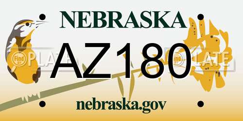 AZ180 Nebraska License Plate