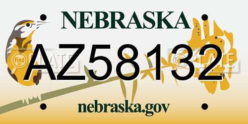 AZ58132 Nebraska License Plate