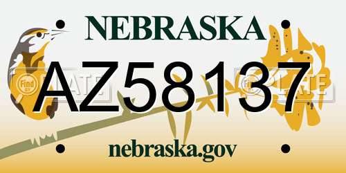 AZ58137 Nebraska License Plate