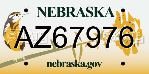AZ67976 Nebraska License Plate