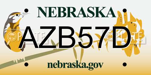 AZB57D Nebraska License Plate
