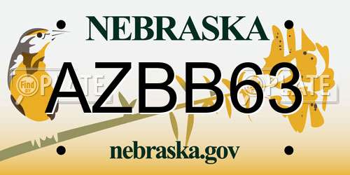 AZBB63 Nebraska License Plate