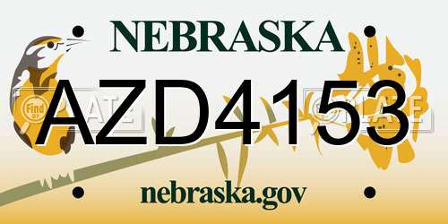 AZD4153 Nebraska License Plate