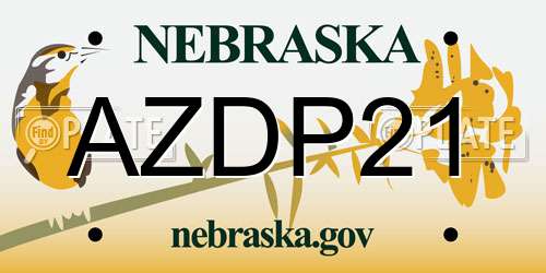 AZDP21 Nebraska License Plate