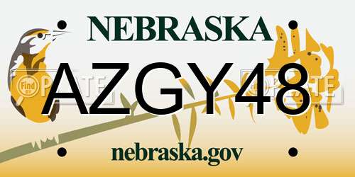 AZGY48 Nebraska License Plate