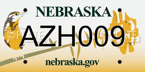 AZH009 Nebraska License Plate
