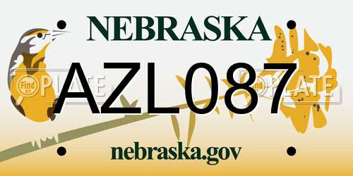 AZL087 Nebraska License Plate