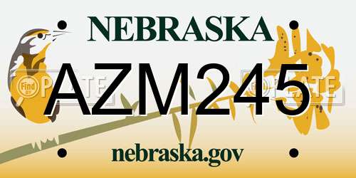 AZM245 Nebraska License Plate
