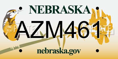 AZM461 Nebraska License Plate
