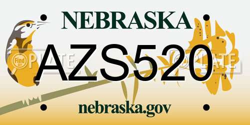 AZS520 Nebraska License Plate