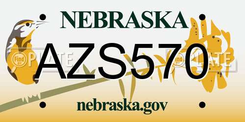 AZS570 Nebraska License Plate