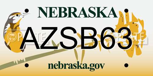 AZSB63 Nebraska License Plate