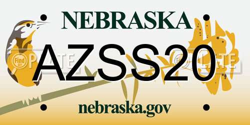 AZSS20 Nebraska License Plate