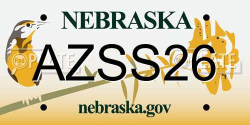 AZSS26 Nebraska License Plate