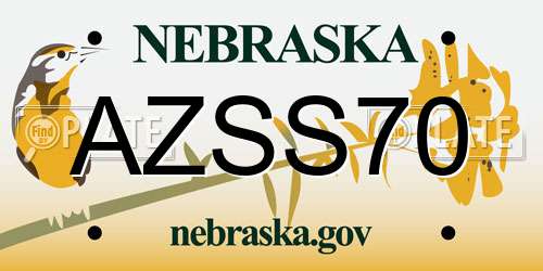 AZSS70 Nebraska License Plate