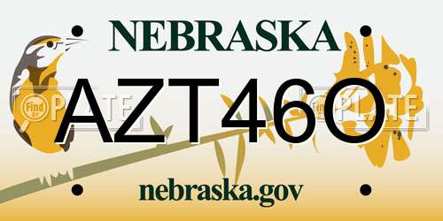 AZT46O Nebraska License Plate