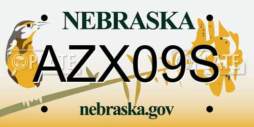 AZX09S Nebraska License Plate