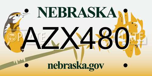 AZX480 Nebraska License Plate