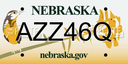 AZZ46Q Nebraska License Plate