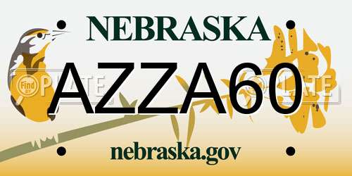 AZZA60 Nebraska License Plate