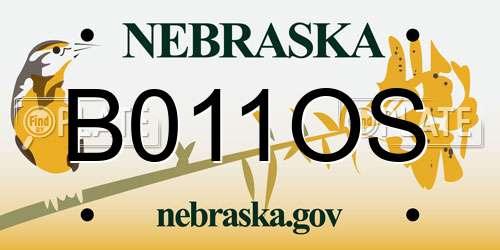 B011OS Nebraska License Plate