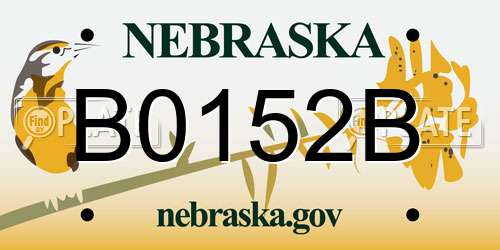 B0152B Nebraska License Plate