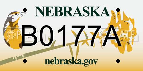 B0177A Nebraska License Plate