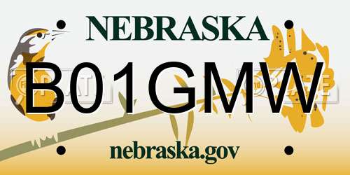 B01GMW Nebraska License Plate