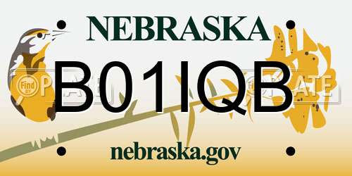 B01IQB Nebraska License Plate