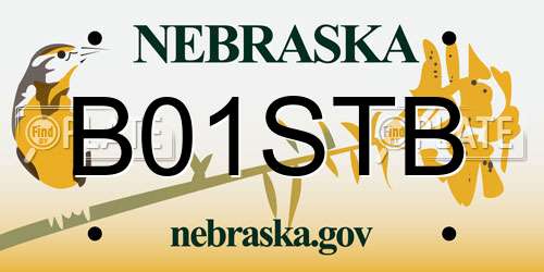 B01STB Nebraska License Plate