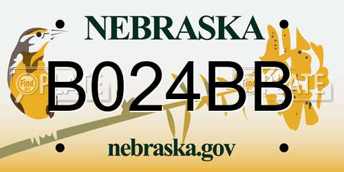 B024BB Nebraska License Plate