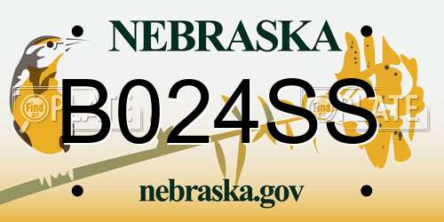 B024SS Nebraska License Plate