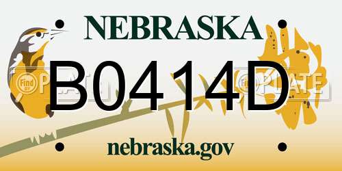 B0414D Nebraska License Plate