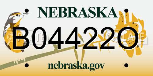 B04422O Nebraska License Plate