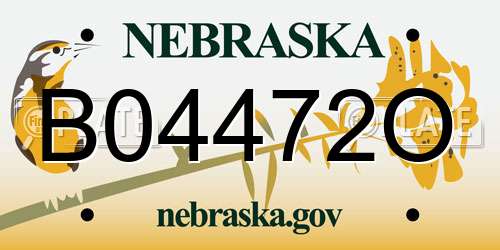B04472O Nebraska License Plate