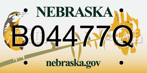 B04477Q Nebraska License Plate