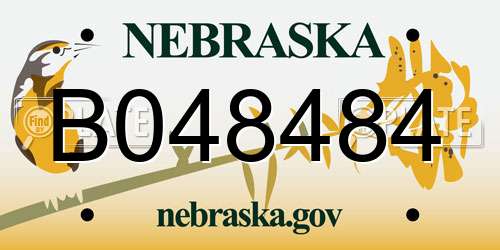B048484 Nebraska License Plate