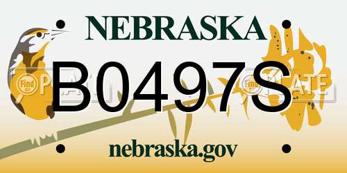 B0497S Nebraska License Plate