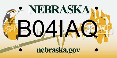 B04IAQ Nebraska License Plate