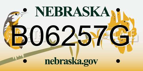 B06257G Nebraska License Plate