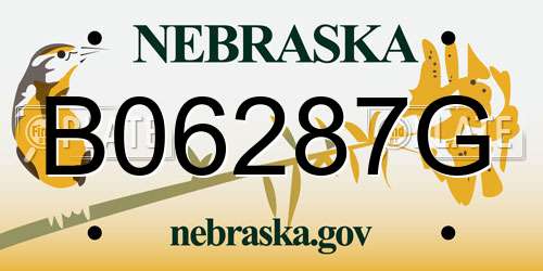 B06287G Nebraska License Plate
