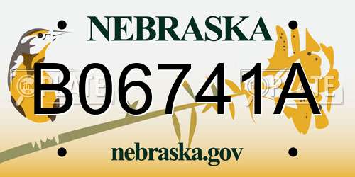 B06741A Nebraska License Plate