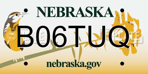 B06TUQ Nebraska License Plate