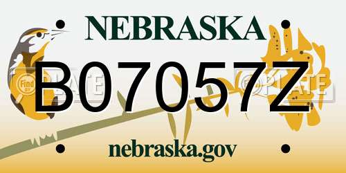 B07057Z Nebraska License Plate