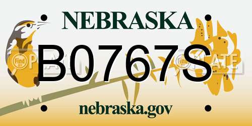 B0767S Nebraska License Plate