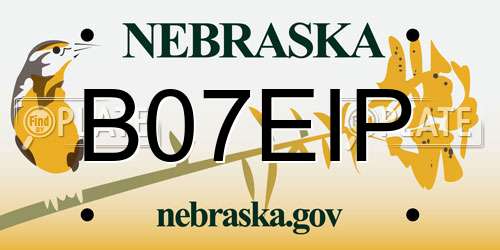 B07EIP Nebraska License Plate