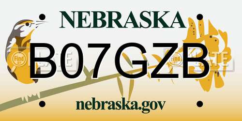 B07GZB Nebraska License Plate