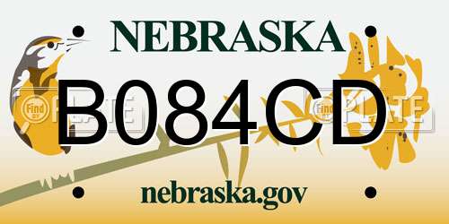 B084CD Nebraska License Plate