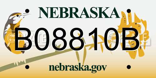B08810B Nebraska License Plate